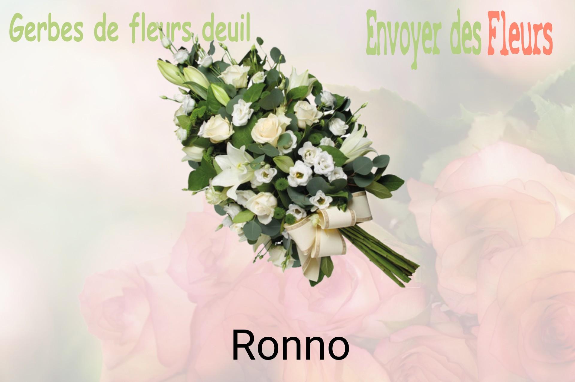 Gerbe de fleurs de deuil livrée à Ronno